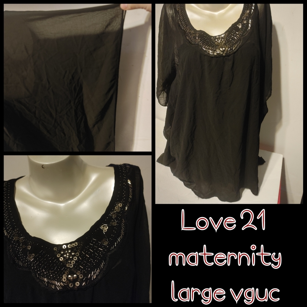 Love 21 black beaded maternity top